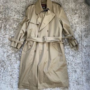 Towne by London Fog Trench Coat w Zip Removable Warmer Liner Men’s Size 44 R